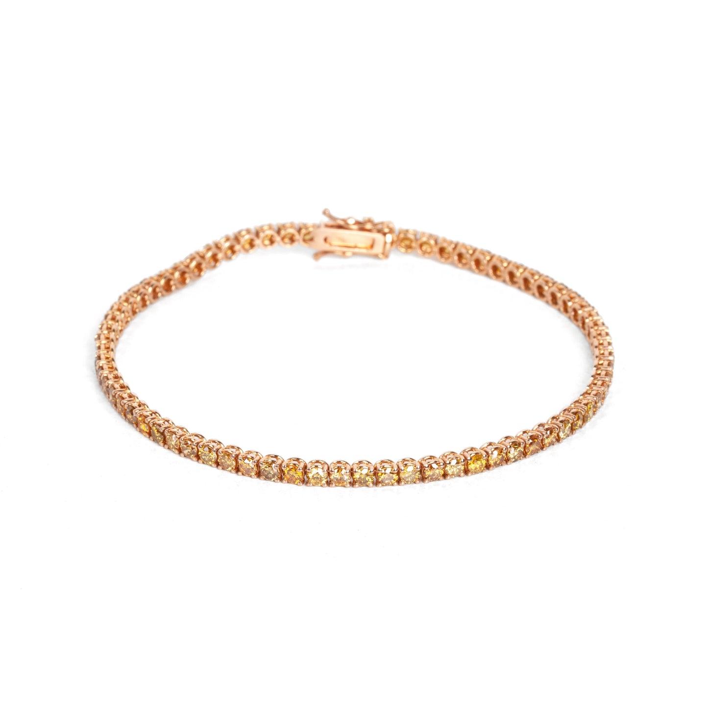 Bracciale Tennis in oro giallo 750 con diamanti