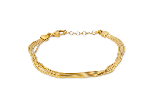 Bracciale "Snake" in argento dorato 925/°°° 5 fili