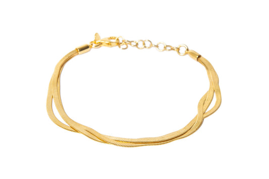 Bracciale "Snake" in argento dorato 925/°°° tre fili