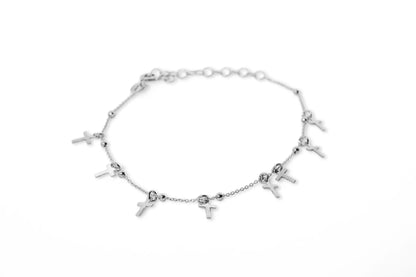 Bracciale in argento 925/°°° con pendenti a croce