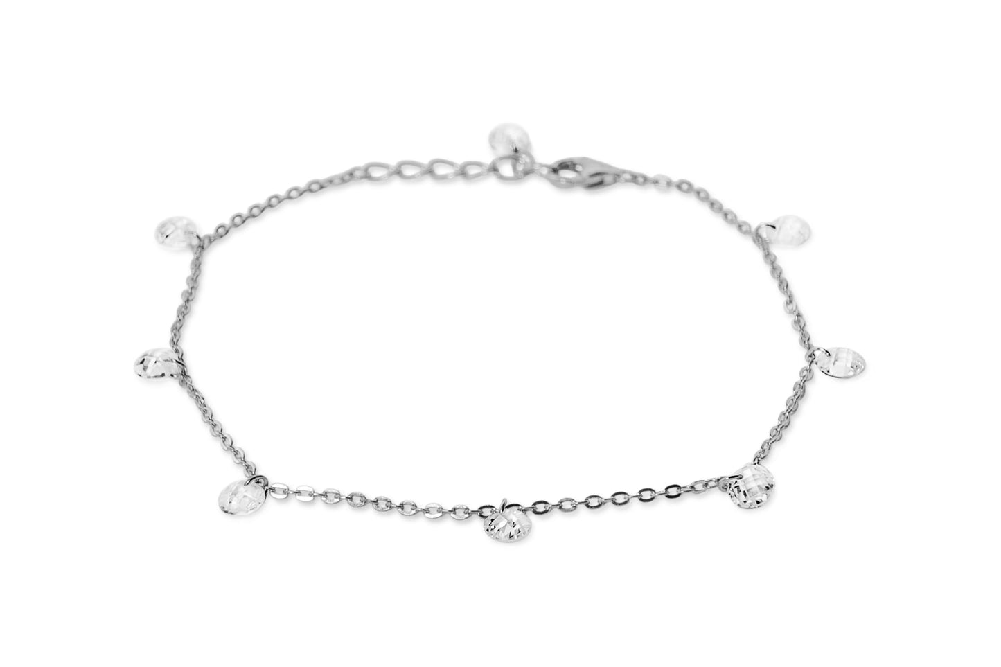 Bracciale in argento 925/°°° con zirconi pendenti