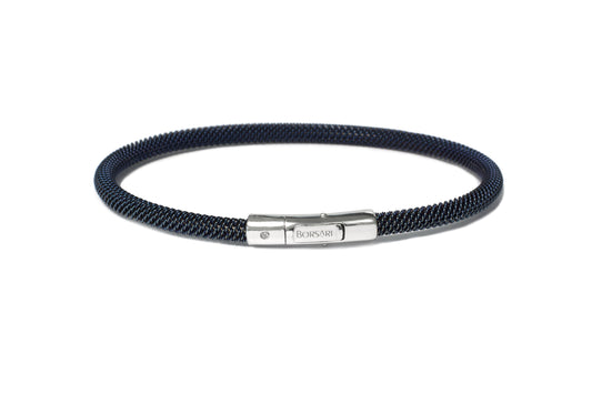 Bracciale in acciaio PVD blu - 0.01 ct