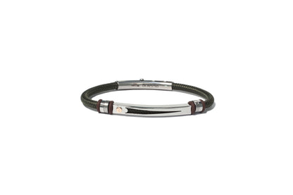 Bracciale acciaio naturale e poliestere