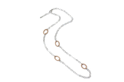 Collana in argento bicolore